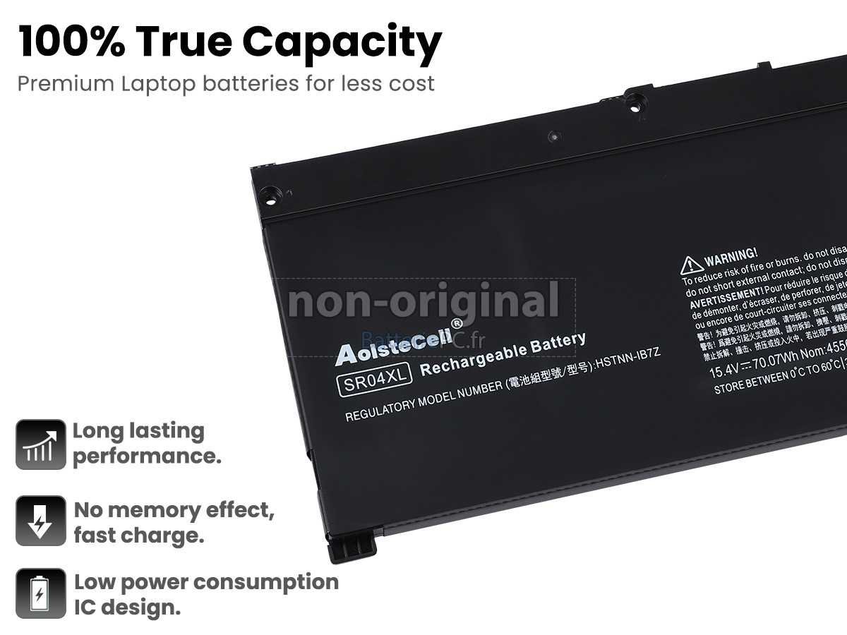 4 cellules 70.07Wh batterie pour HP Gaming Pavilion 15-CX0064TX notebook pc