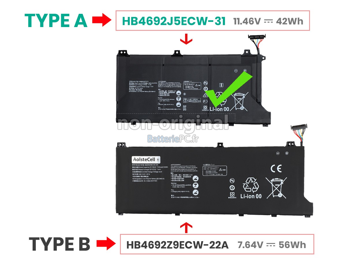 batterie pour Huawei MATEBOOK D15 (2020)