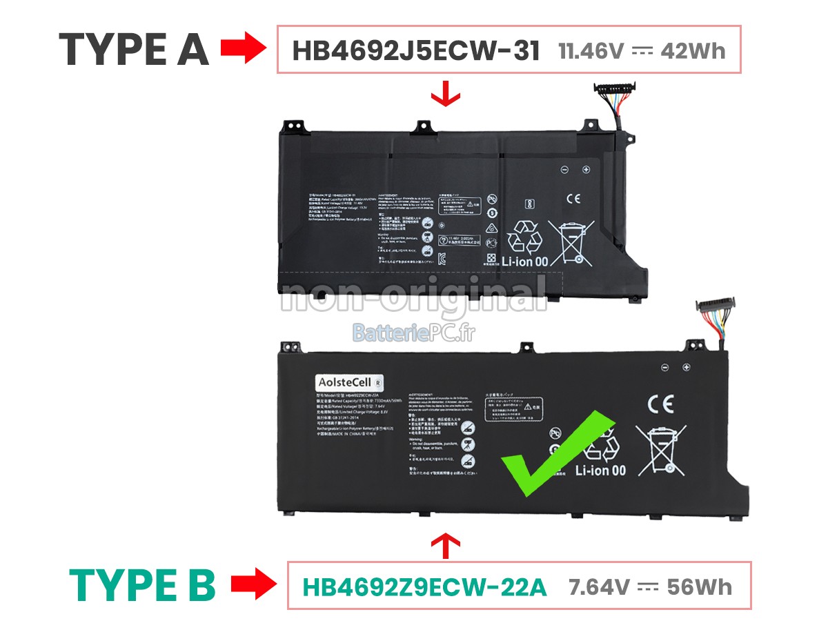 batterie pour Huawei MATEBOOK D15 (2020)