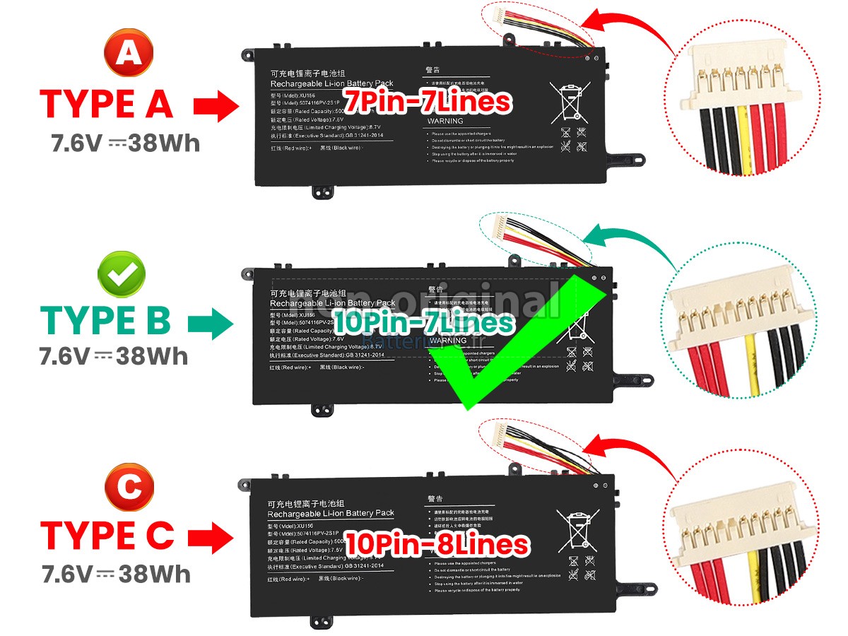 batterie pour Hyundai 5074116PV-2S1P