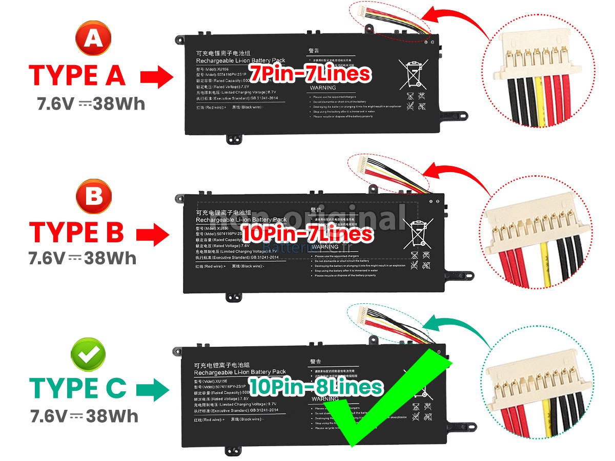 batterie pour Hyundai 5074116PV-2S1P