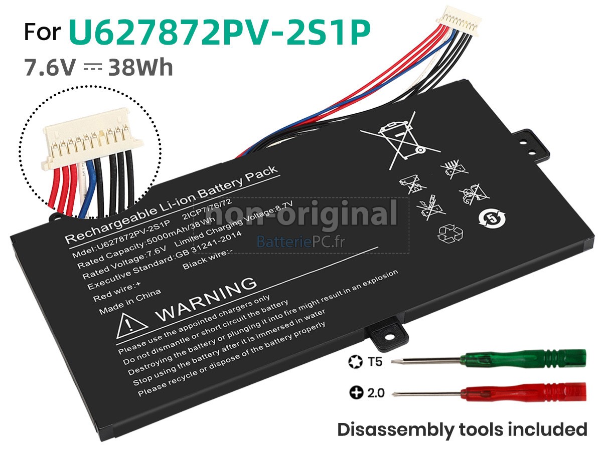 batterie pour INSYS U627872PV-2S1P