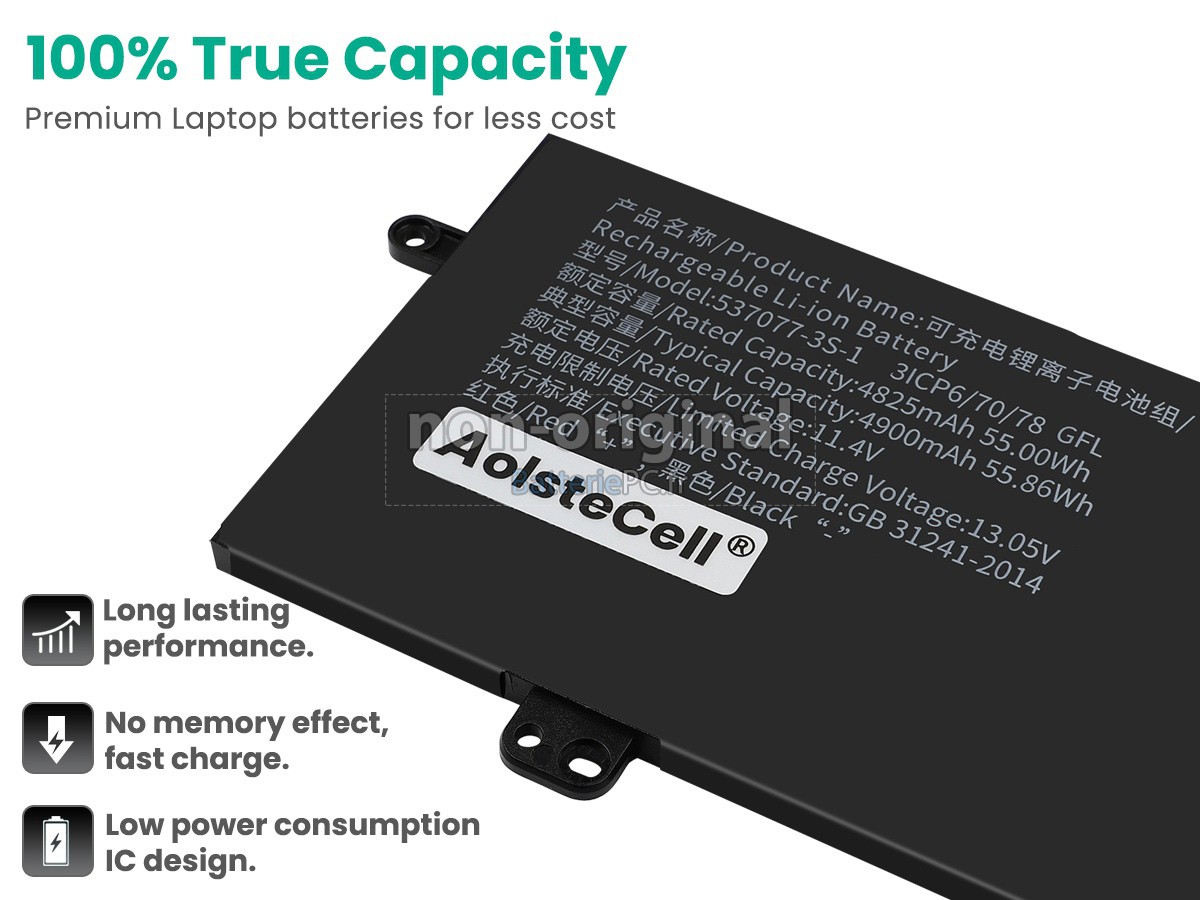 batterie pour IPASON 537077-3S1P(3ICP6/70/78)