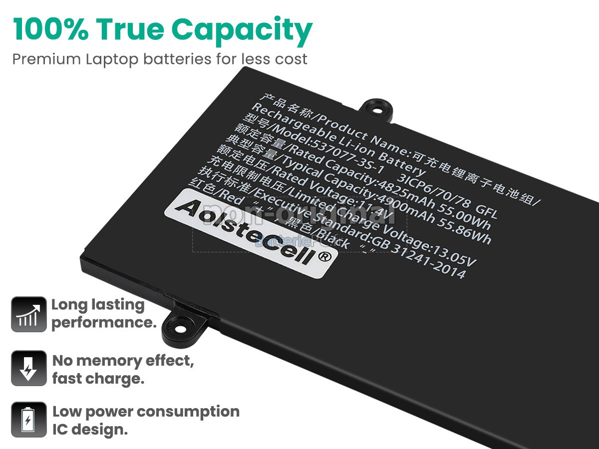 batterie pour IPASON 537077-3S1P(3ICP6/70/78)