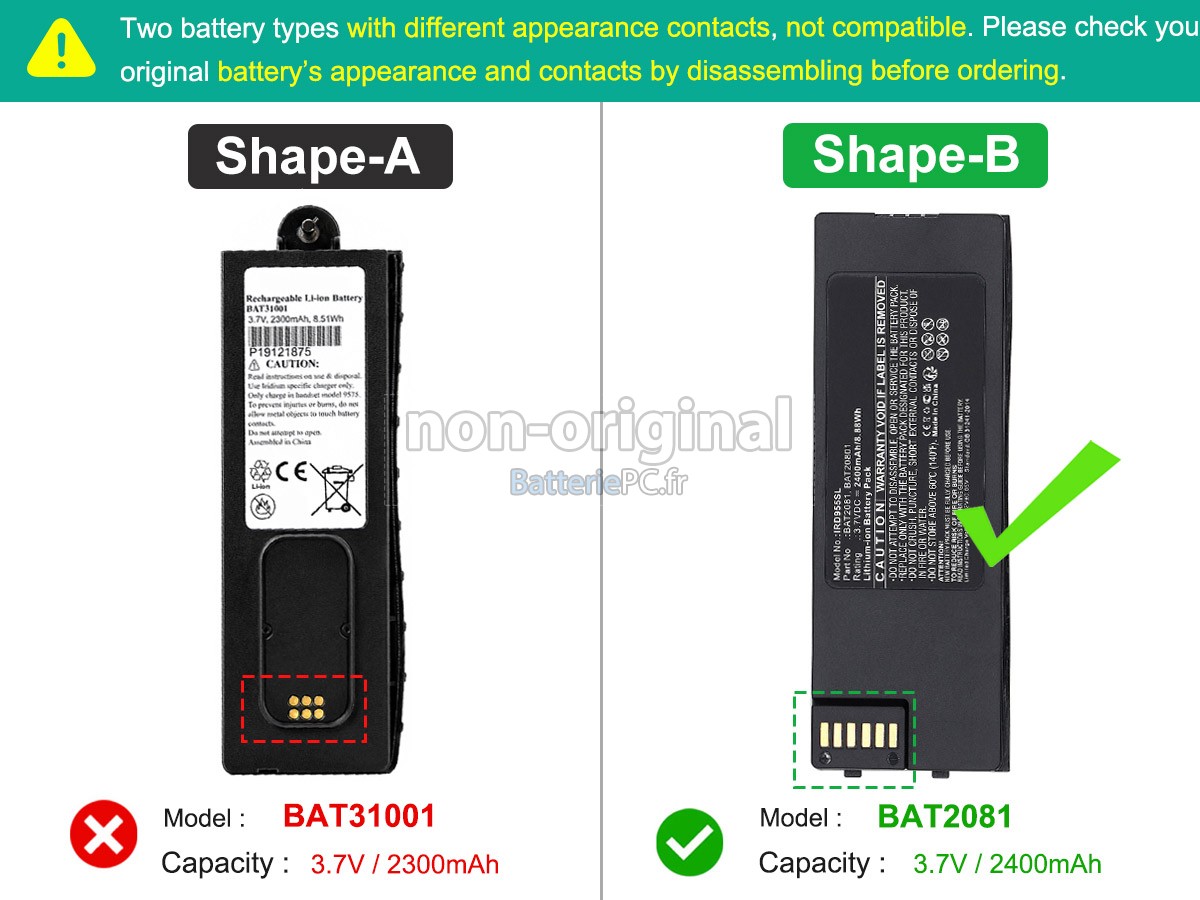 batterie pour Iridium BAT31001
