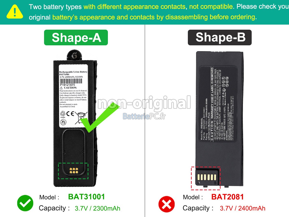batterie pour Iridium BAT31001