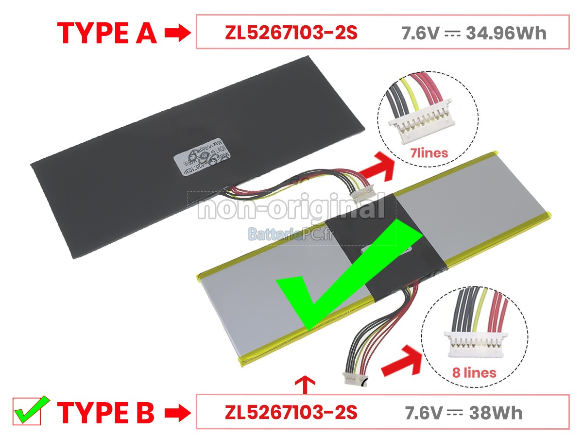 batterie pour Jumper WTL5267103-2S