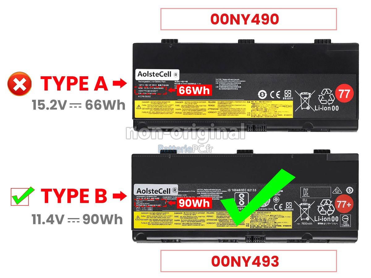 batterie pour Lenovo SB10H45077