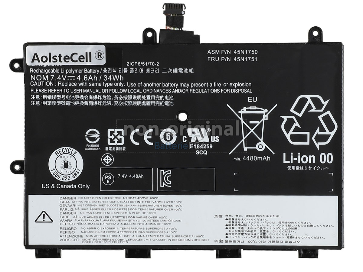batterie pour Lenovo 45N1749