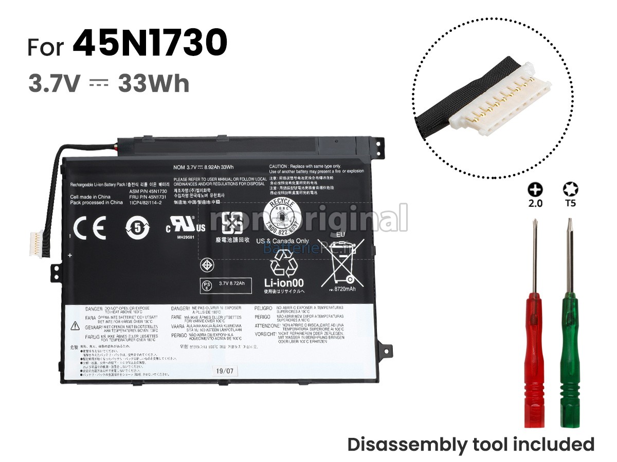 batterie pour Lenovo 45N1733