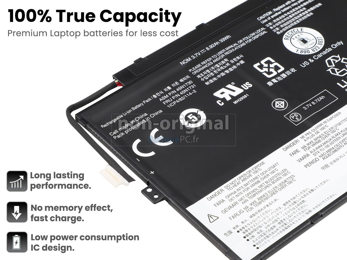 batterie pour Lenovo 45N1733