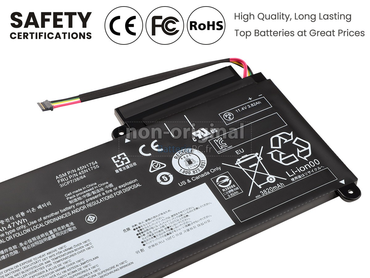 batterie pour Lenovo 45N1757