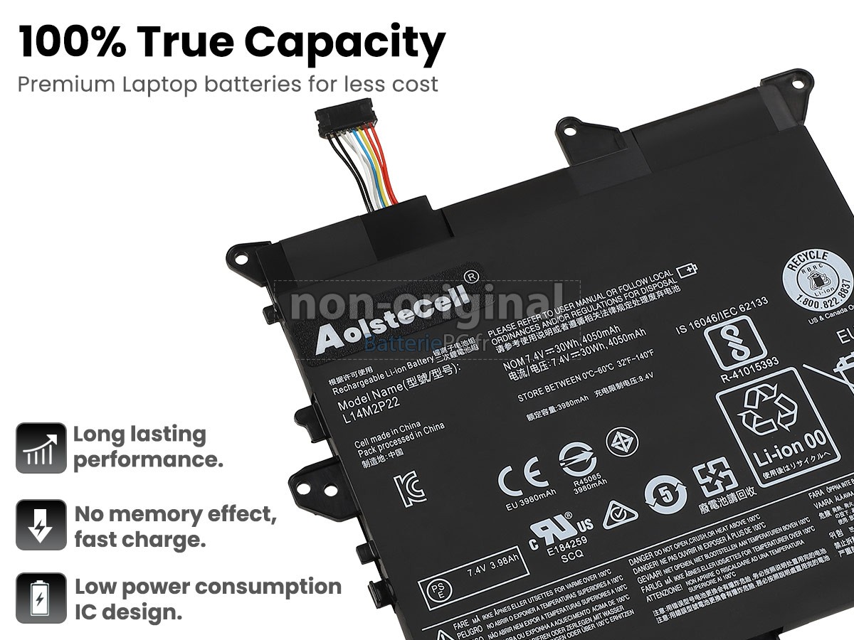batterie pour Lenovo L14S2P21(2ICP6/54/90)