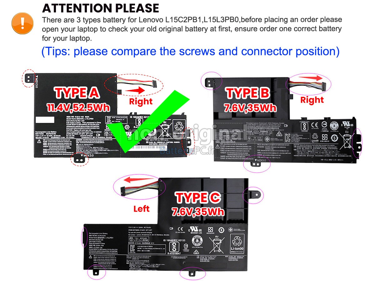 batterie pour Lenovo YOGA 520-14IKB(80X8009GGE)