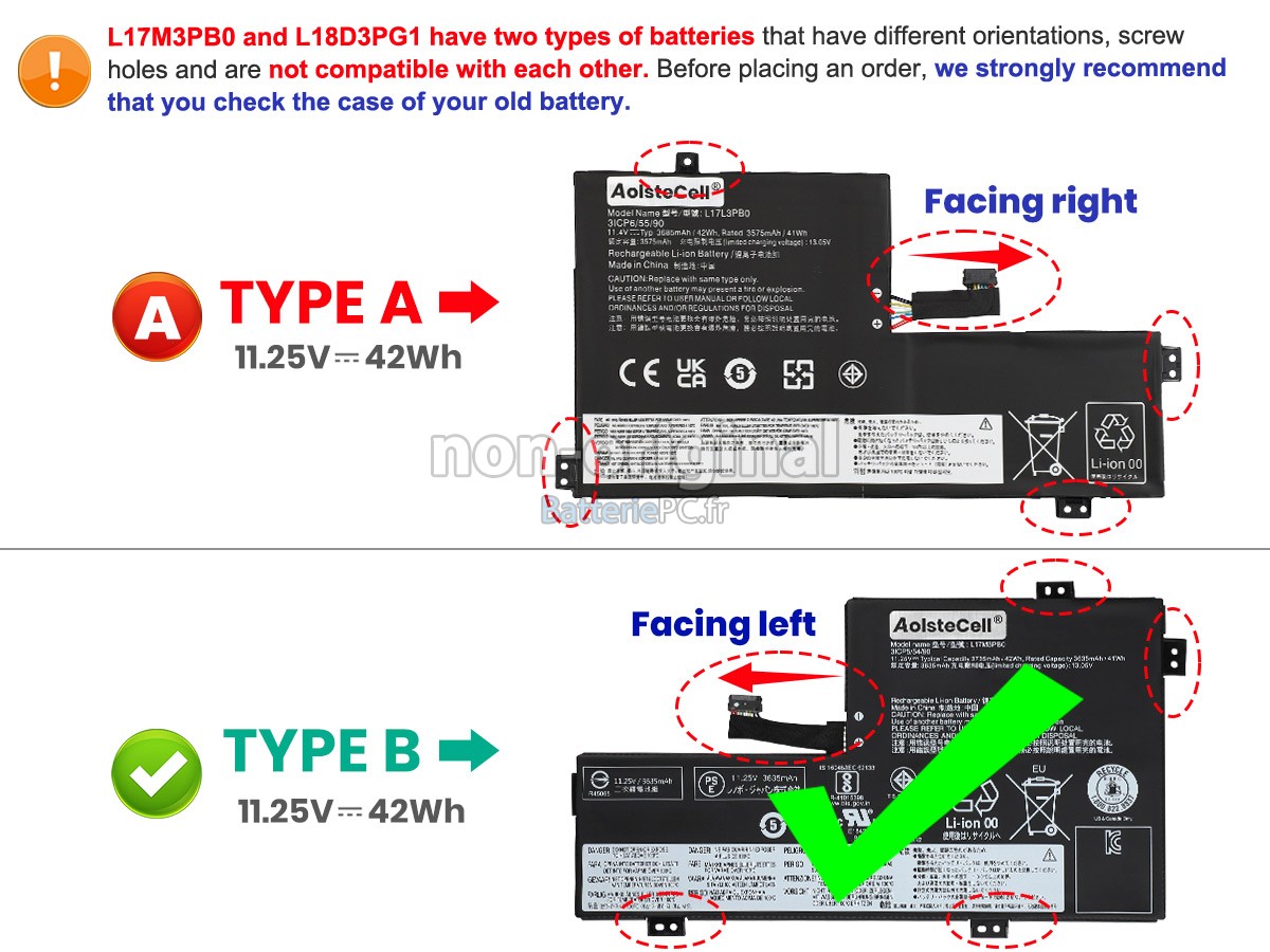 batterie pour Lenovo L17M3PB0