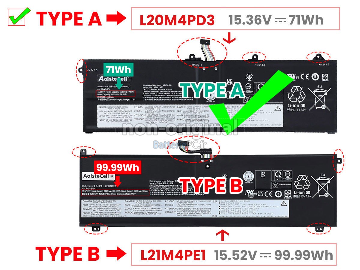 batterie pour Lenovo LEGION S7 16ARHA7-82UG002FKR