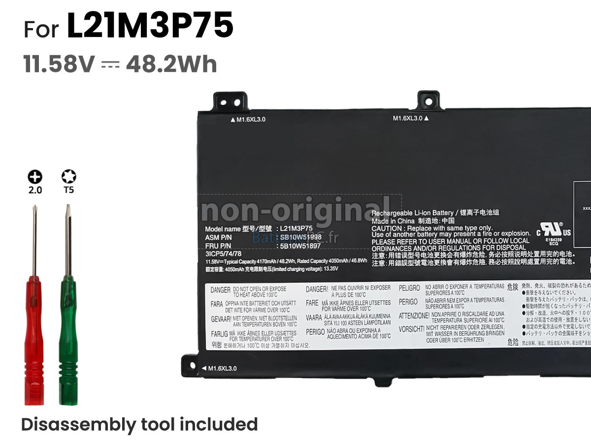 batterie pour Lenovo ThinkPad X1 FOLD 16 GEN 1 21ES0004JP