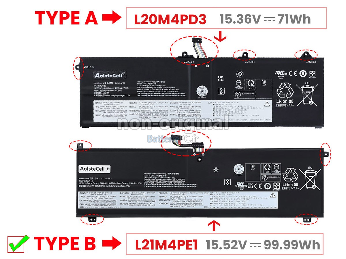 batterie pour Lenovo YOGA 7 16IAH7-82UF0029MZ