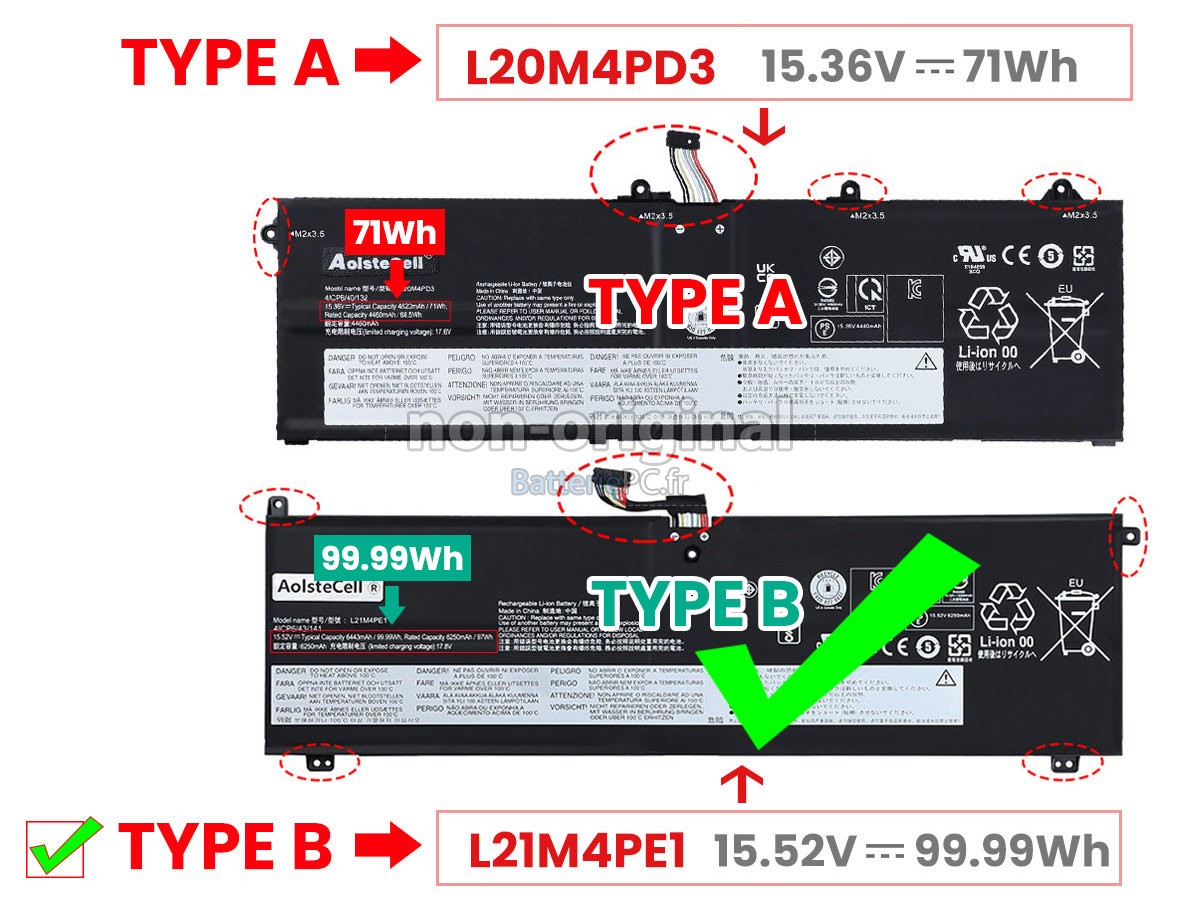 batterie pour Lenovo LEGION S7 16ARHA7-82UG002FKR