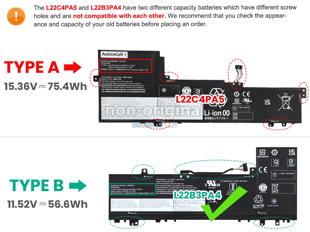 batterie pour Lenovo IdeaPad SLIM 5 16IAH8-83BG005XLT