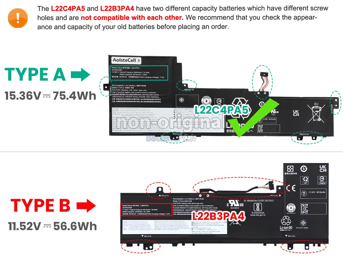batterie pour Lenovo IdeaPad SLIM 5 16IAH8-83BG005XLT