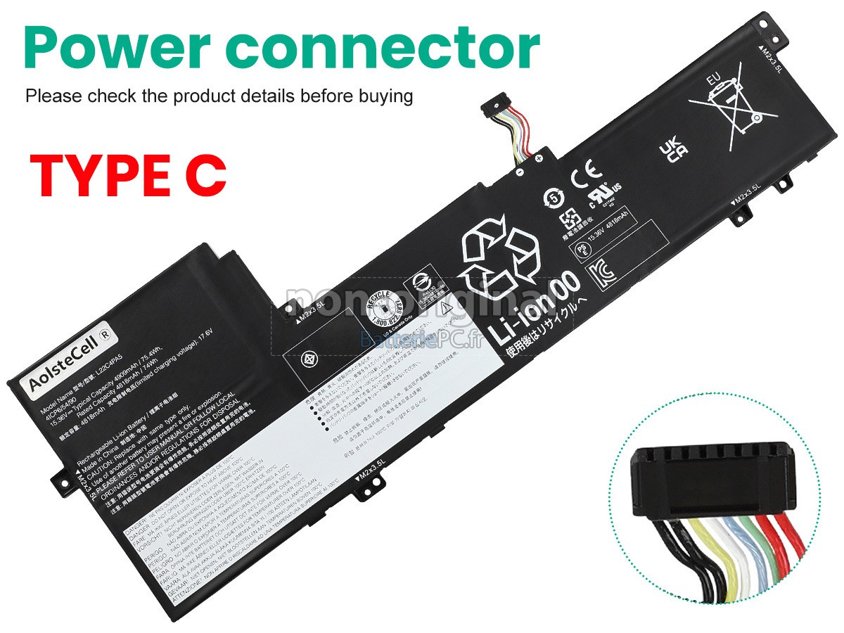 batterie pour Lenovo IdeaPad SLIM 5 16ABR8-82XG008EAX