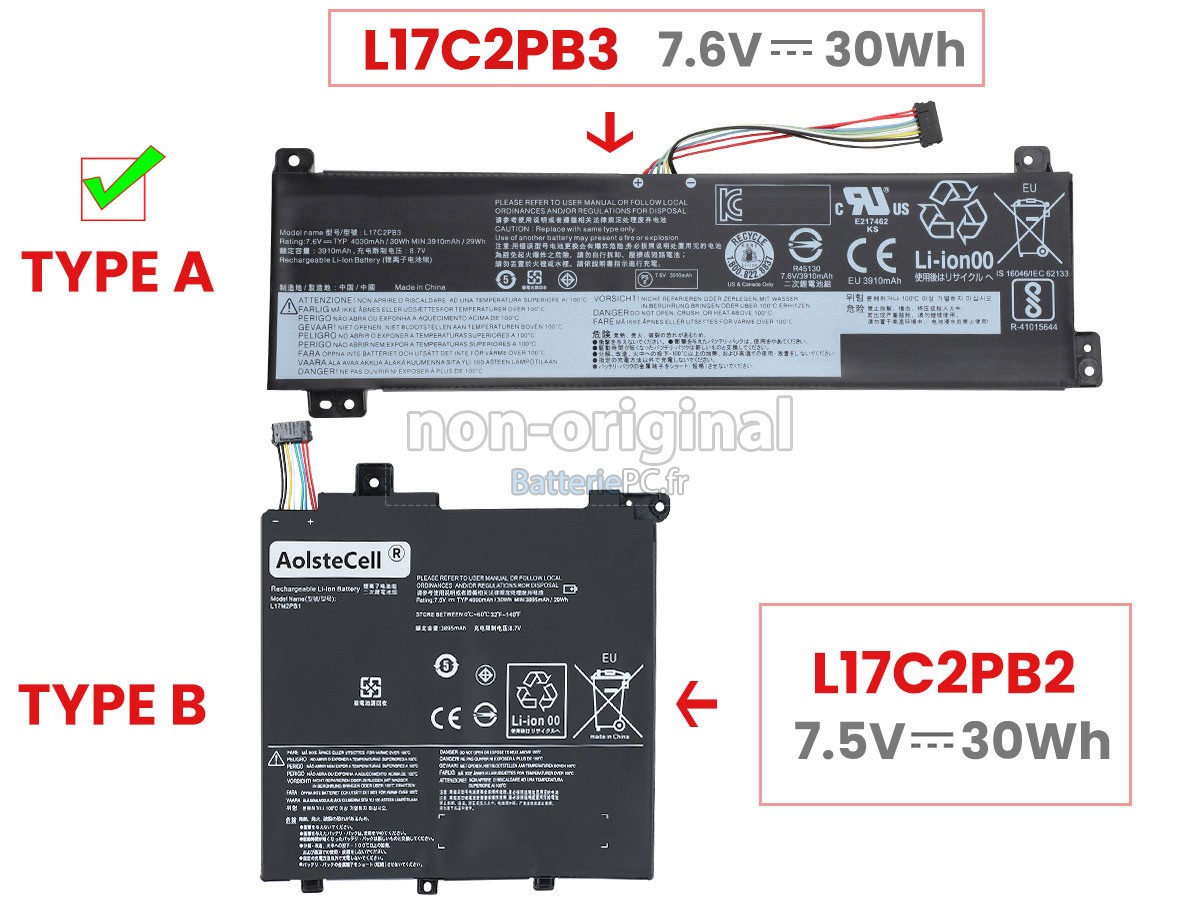 batterie pour Lenovo V130-15IKB 81HN010LML