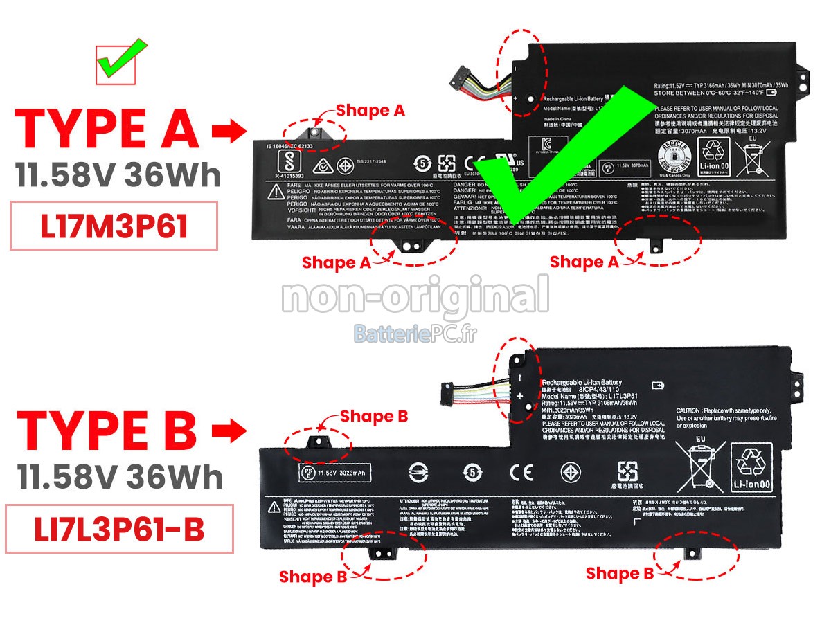 batterie pour Lenovo IdeaPad 320S-13IKB-81AK00C7GE