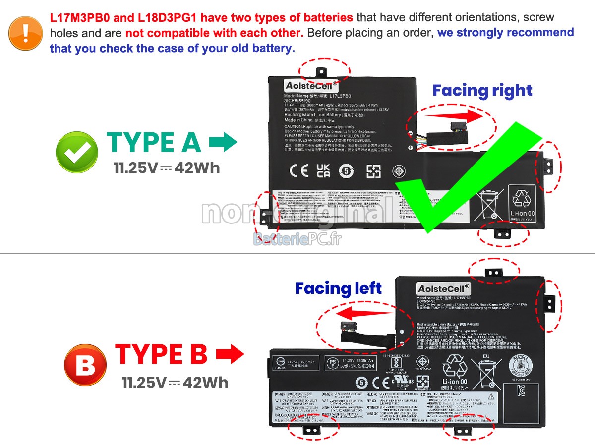 batterie pour Lenovo L17M3PB0