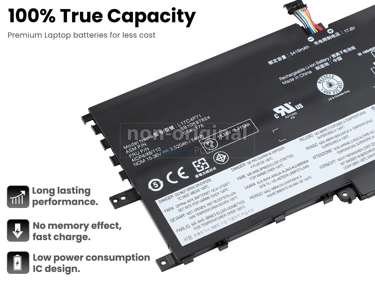 batterie pour Lenovo ThinkPad X1 YOGA 3RD GEN-20LD003HMD
