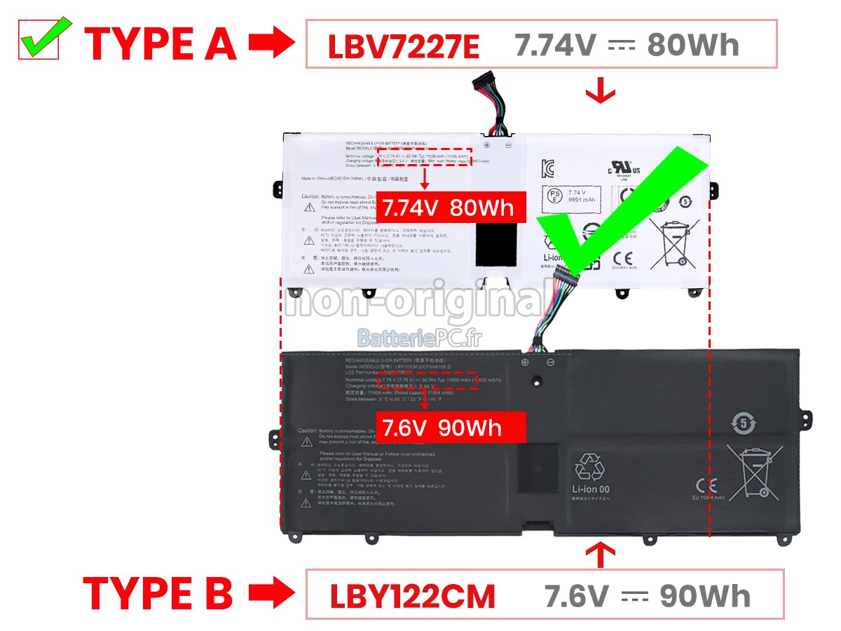 batterie pour LG LBY122CM