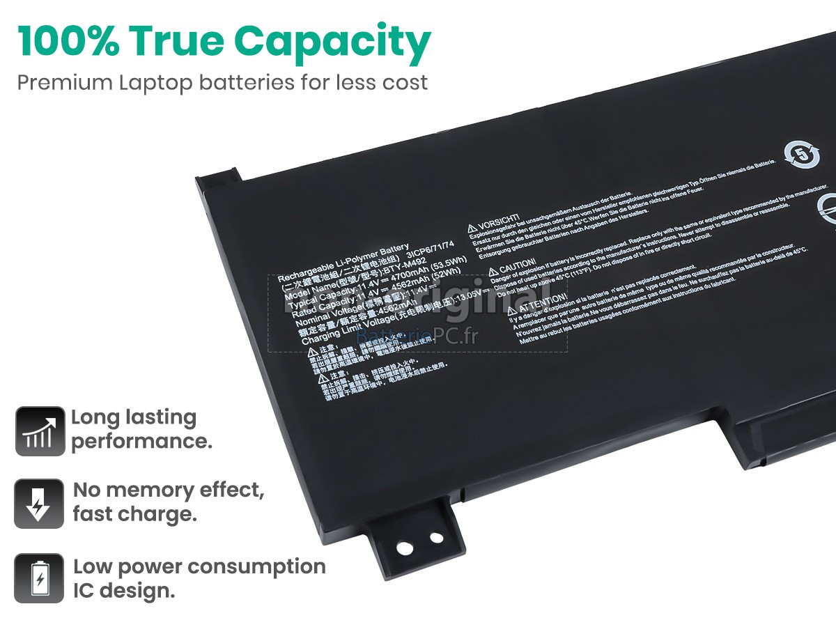 batterie pour MSI PRESTIGE 14 A12UC-210PL