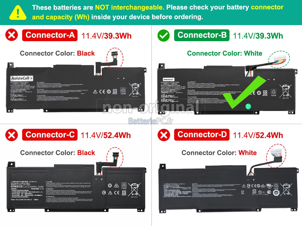 batterie pour MSI MODERN 15 A10RB-045HK
