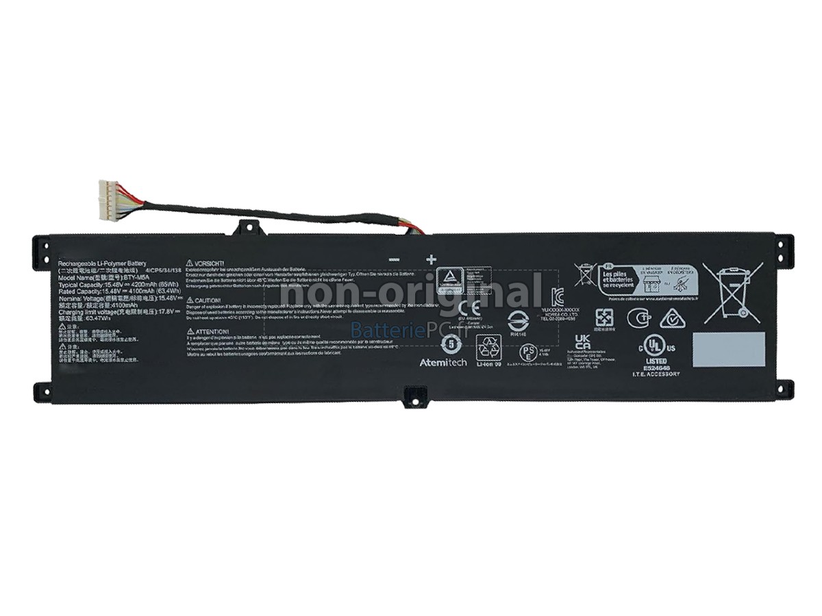 batterie pour MSI SWORD 16 HX B14VGKG-024XPL