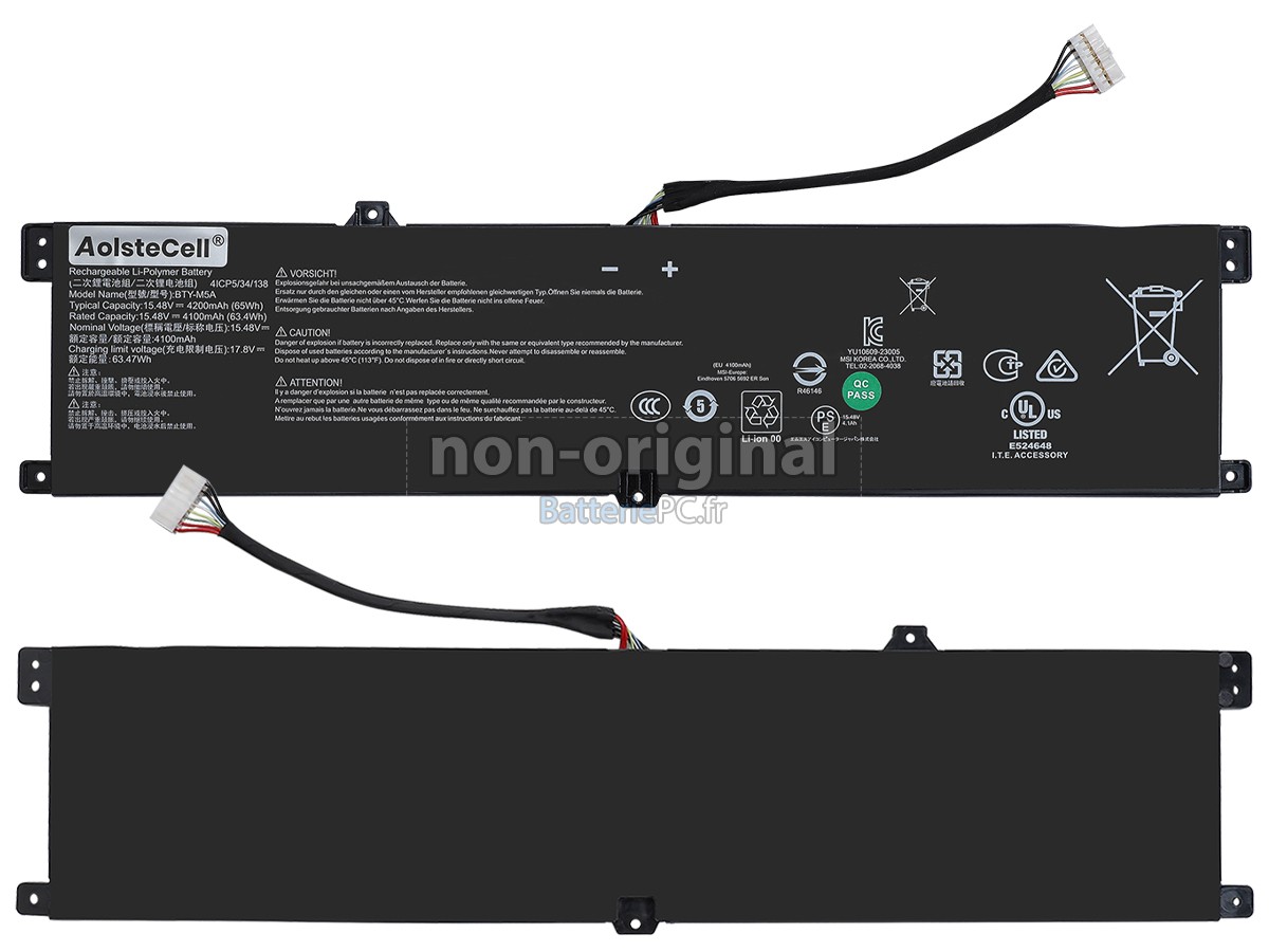 batterie pour MSI CREATOR M16 HX C14VGG-071IT