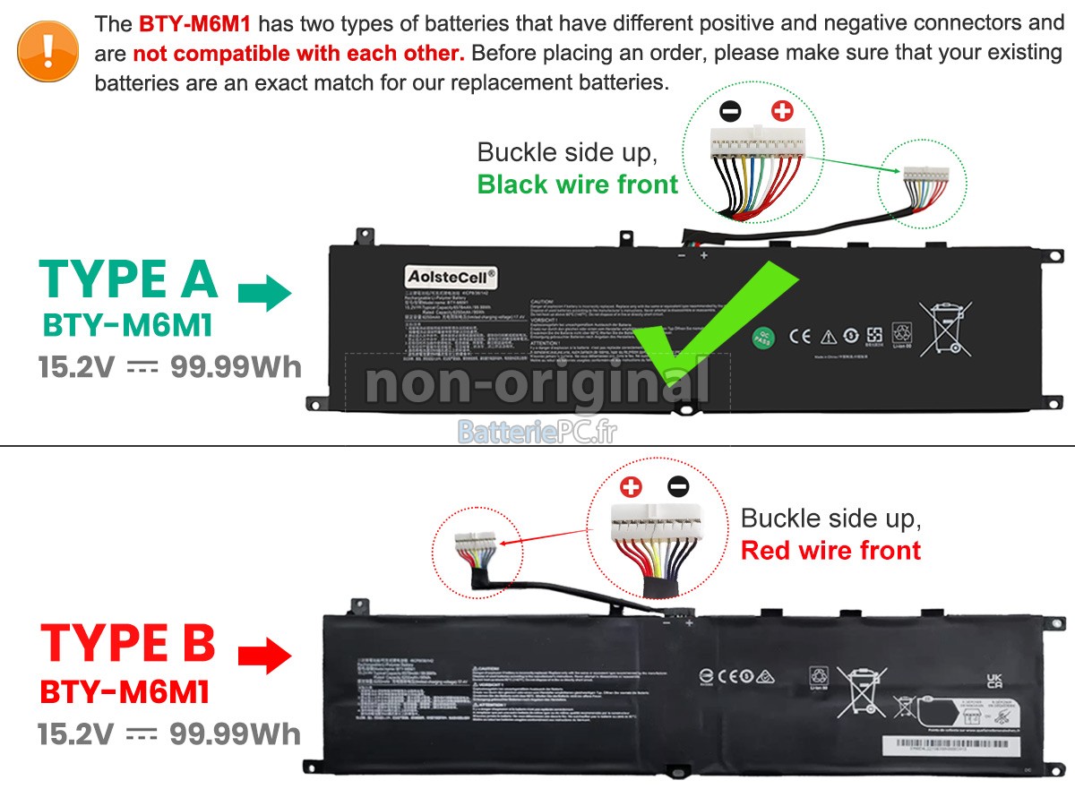 batterie pour MSI STEALTH GS77 12UE-046