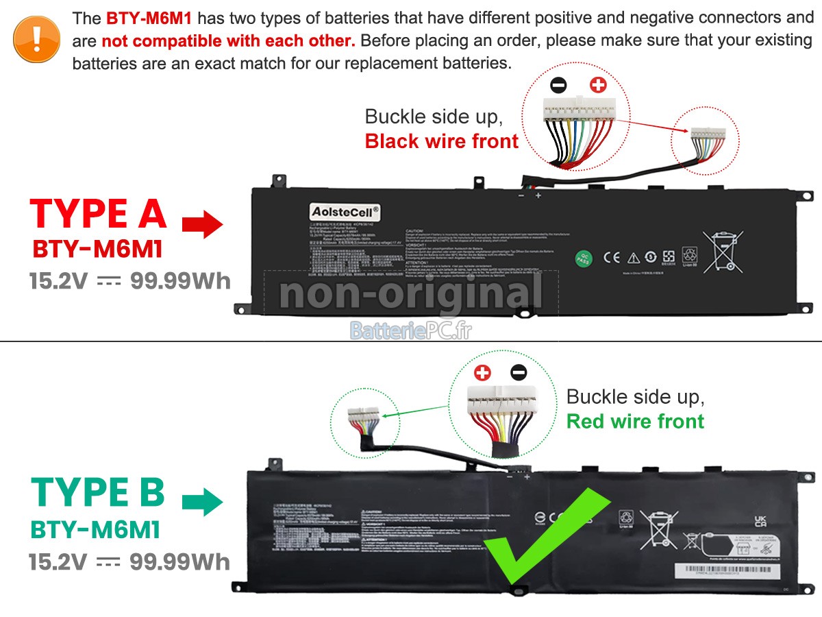 batterie pour MSI STEALTH GS77 12UE-046