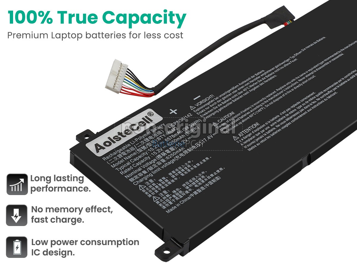 batterie pour MSI STEALTH A16 AI+ A3XWIG-009FR