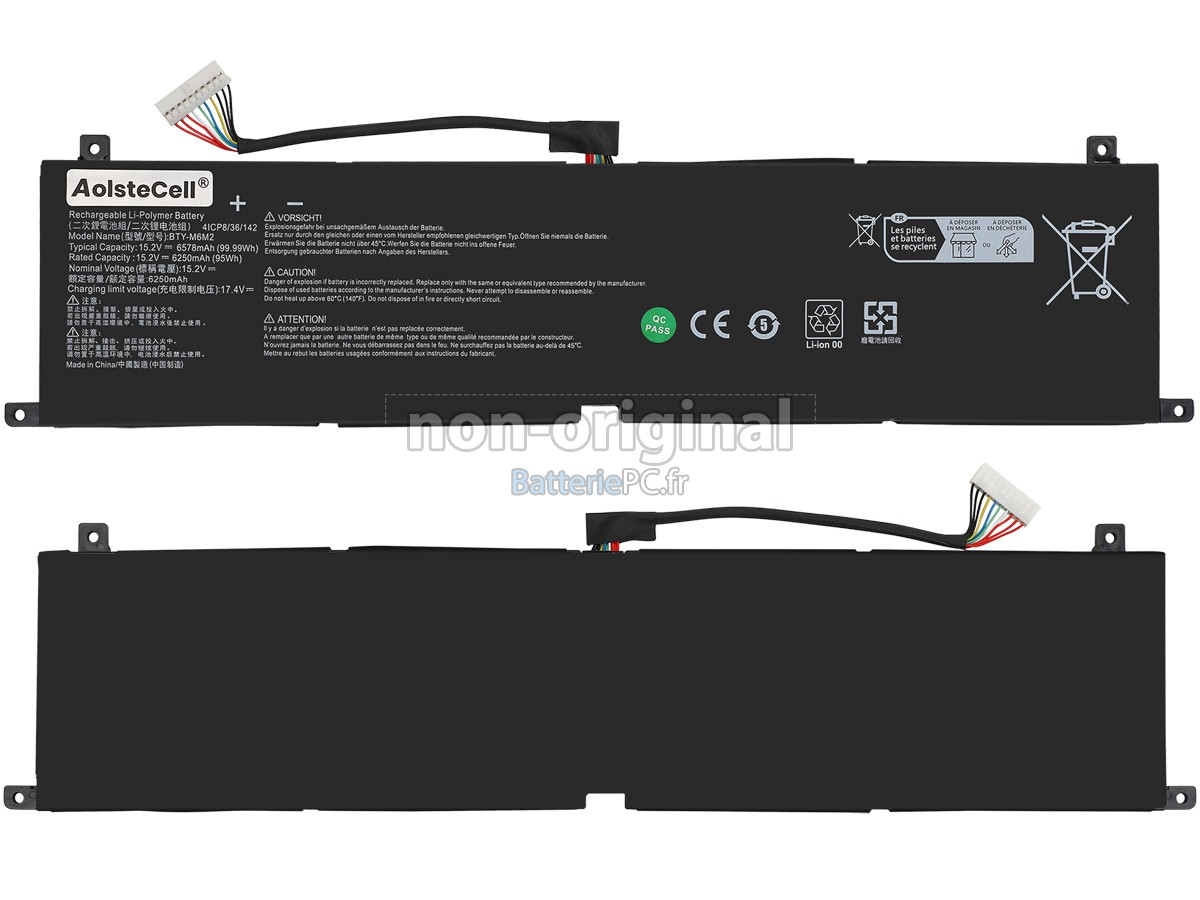 batterie pour MSI STEALTH A16 AI+ A3XWIG-009FR