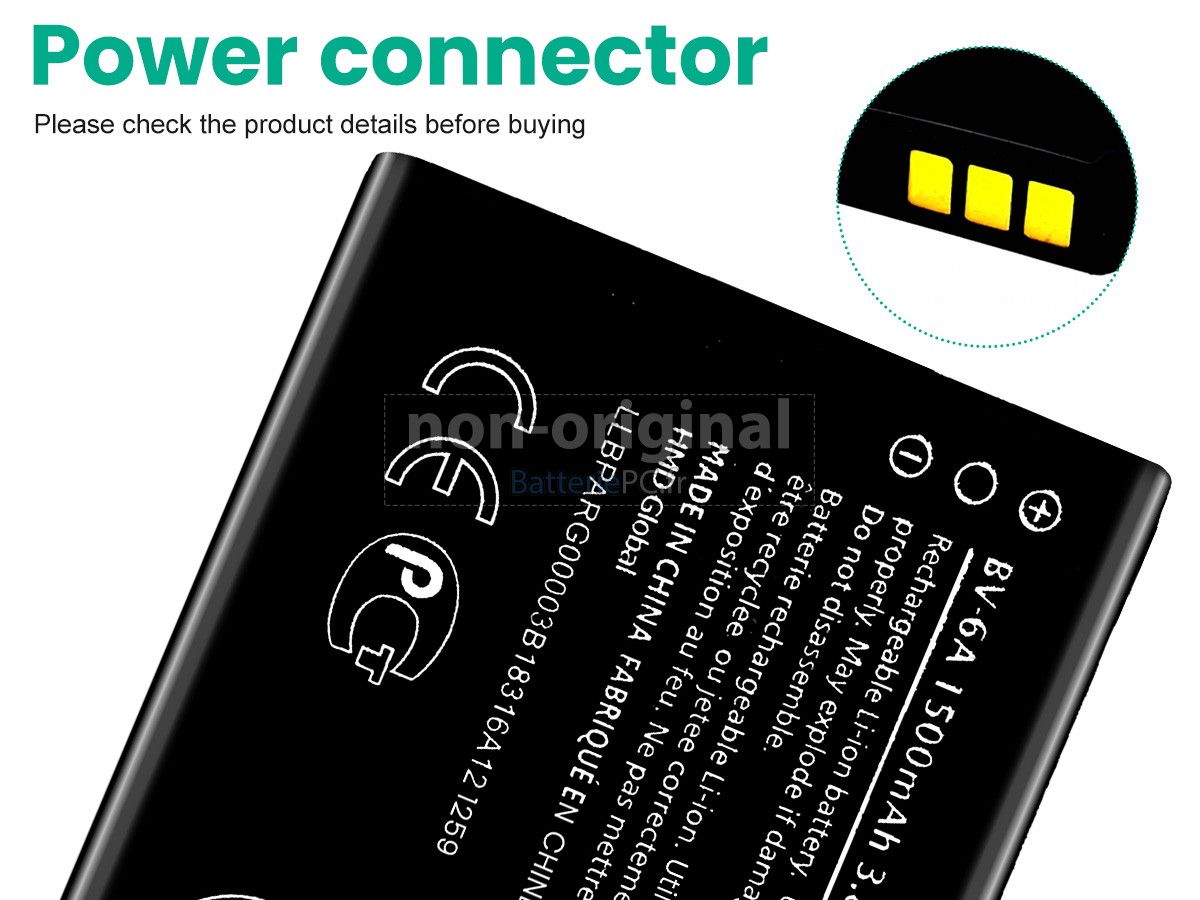 batterie pour Nokia BV-6A