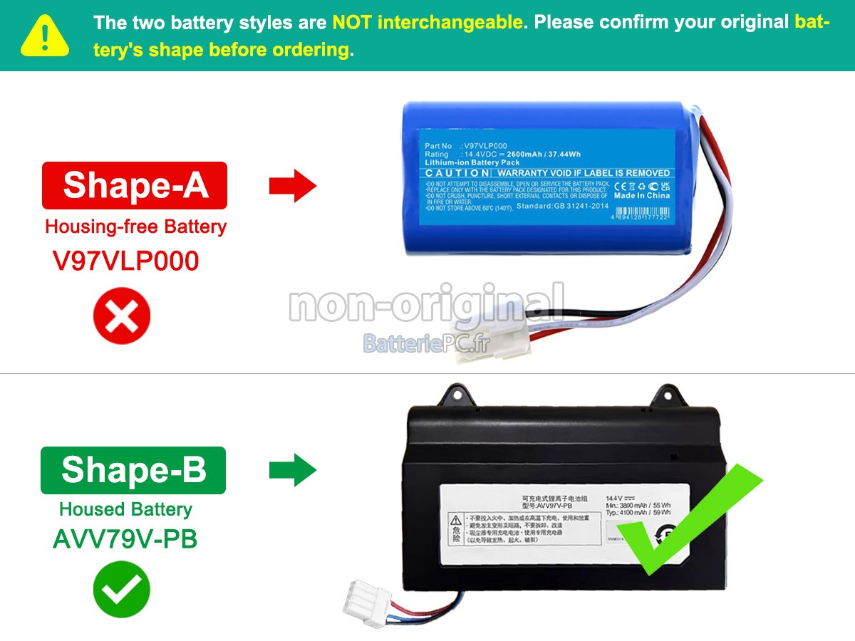 batterie pour Panasonic MC-RS877