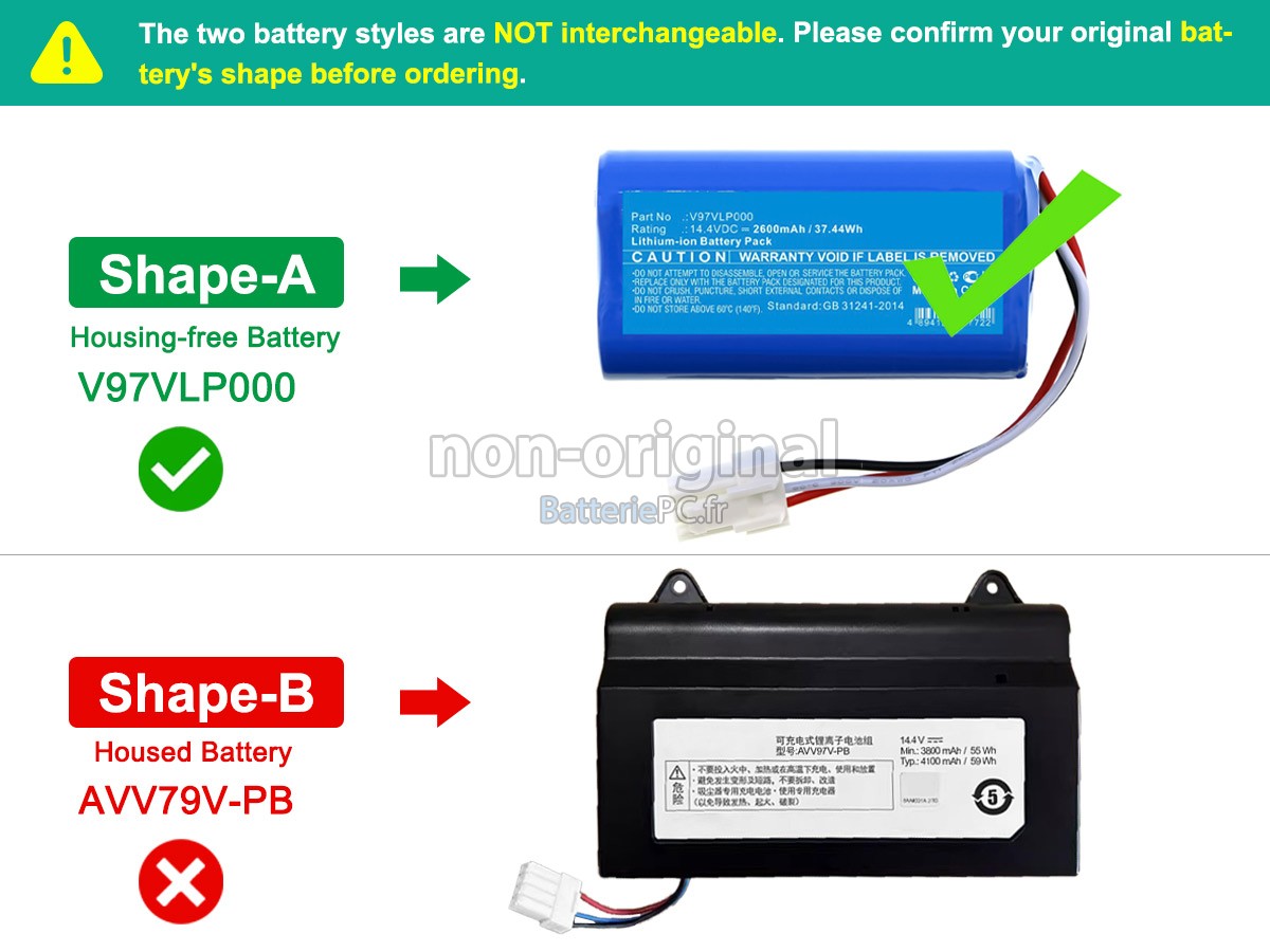batterie pour Panasonic MC-RS877