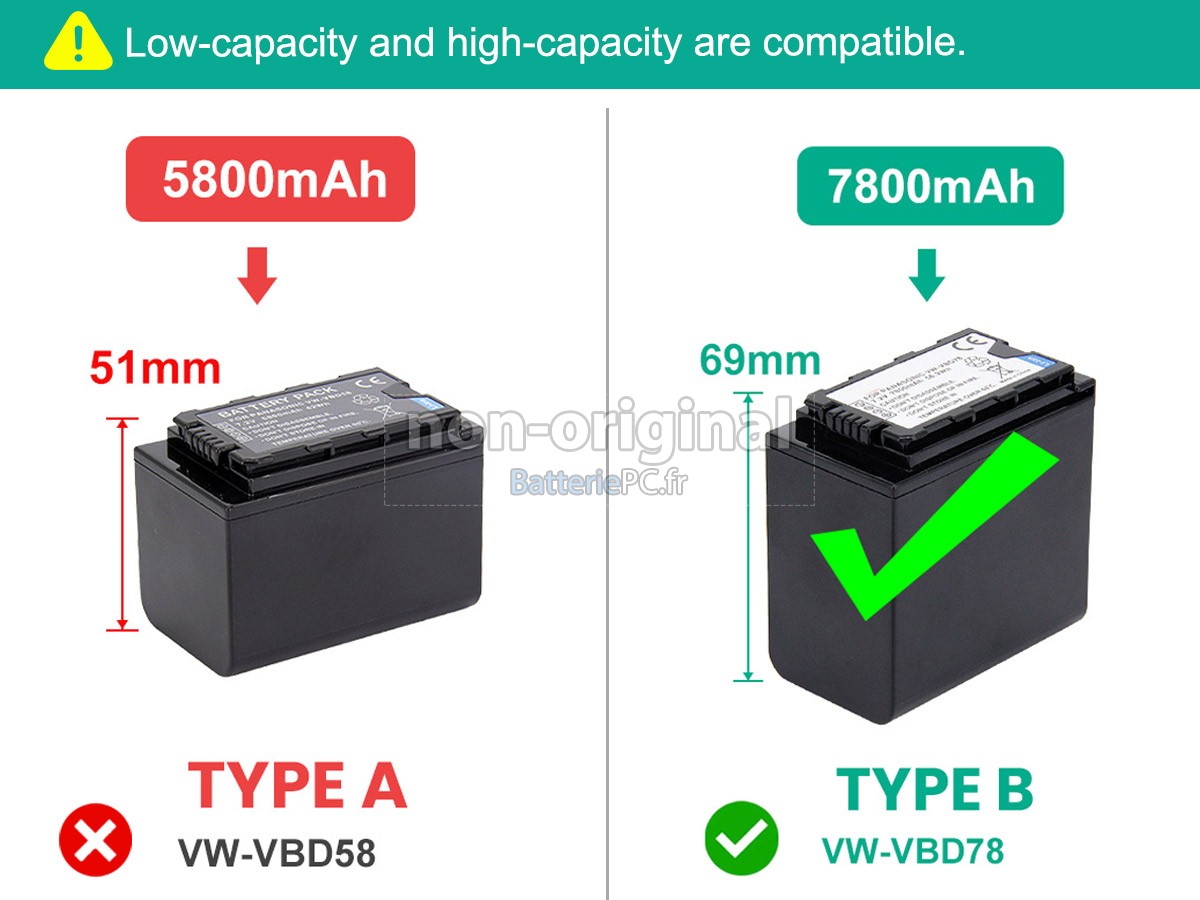 batterie pour Panasonic HC-X1500