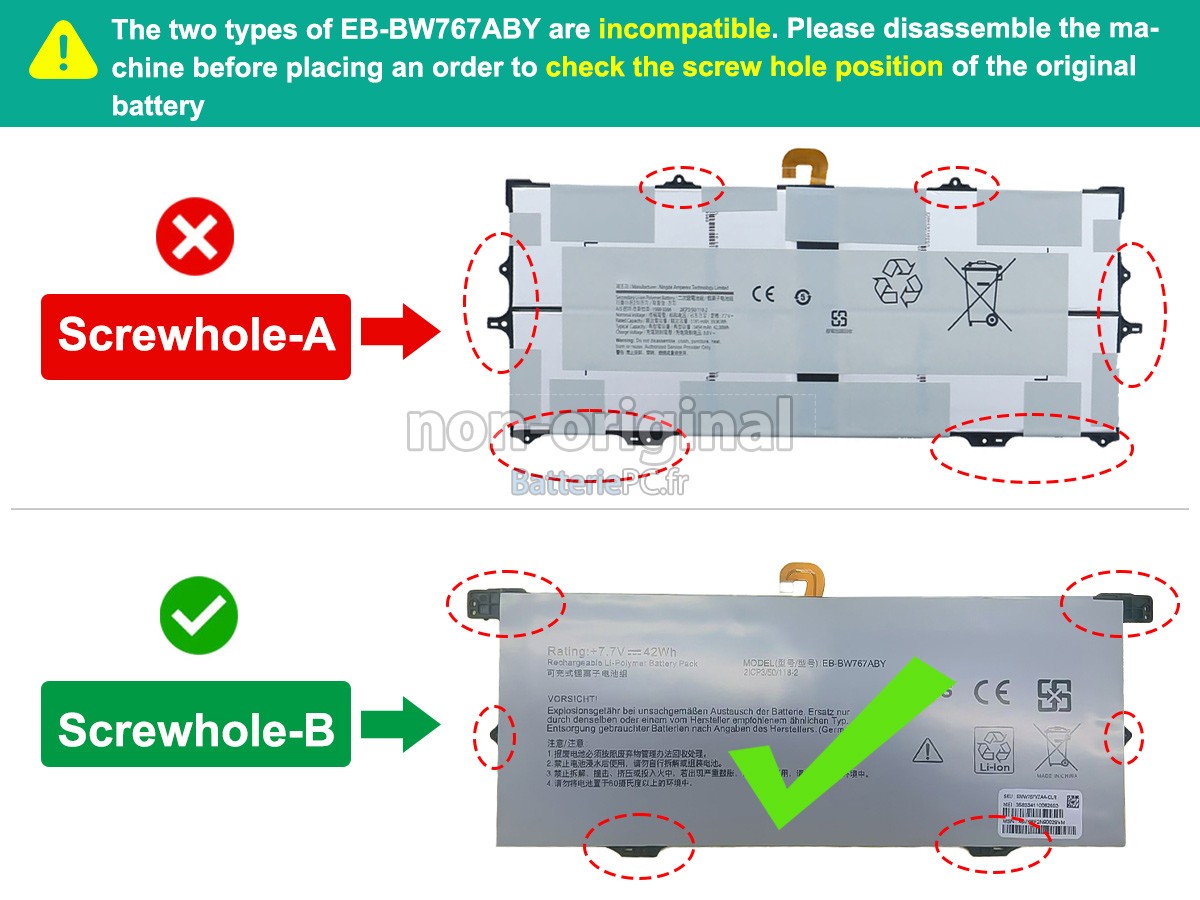 batterie pour Samsung EB-BW767ABY