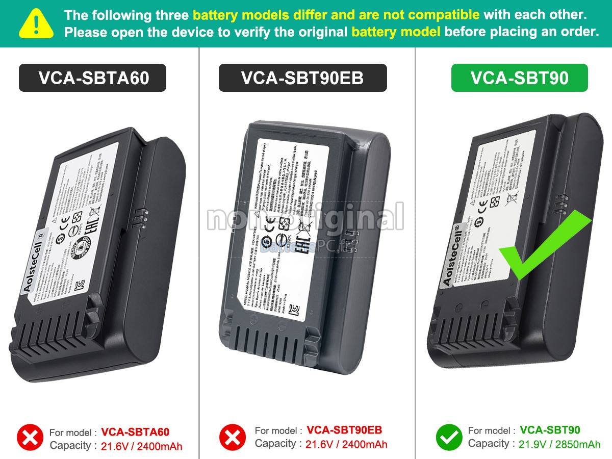 batterie pour Samsung VS20T7511T5/AA
