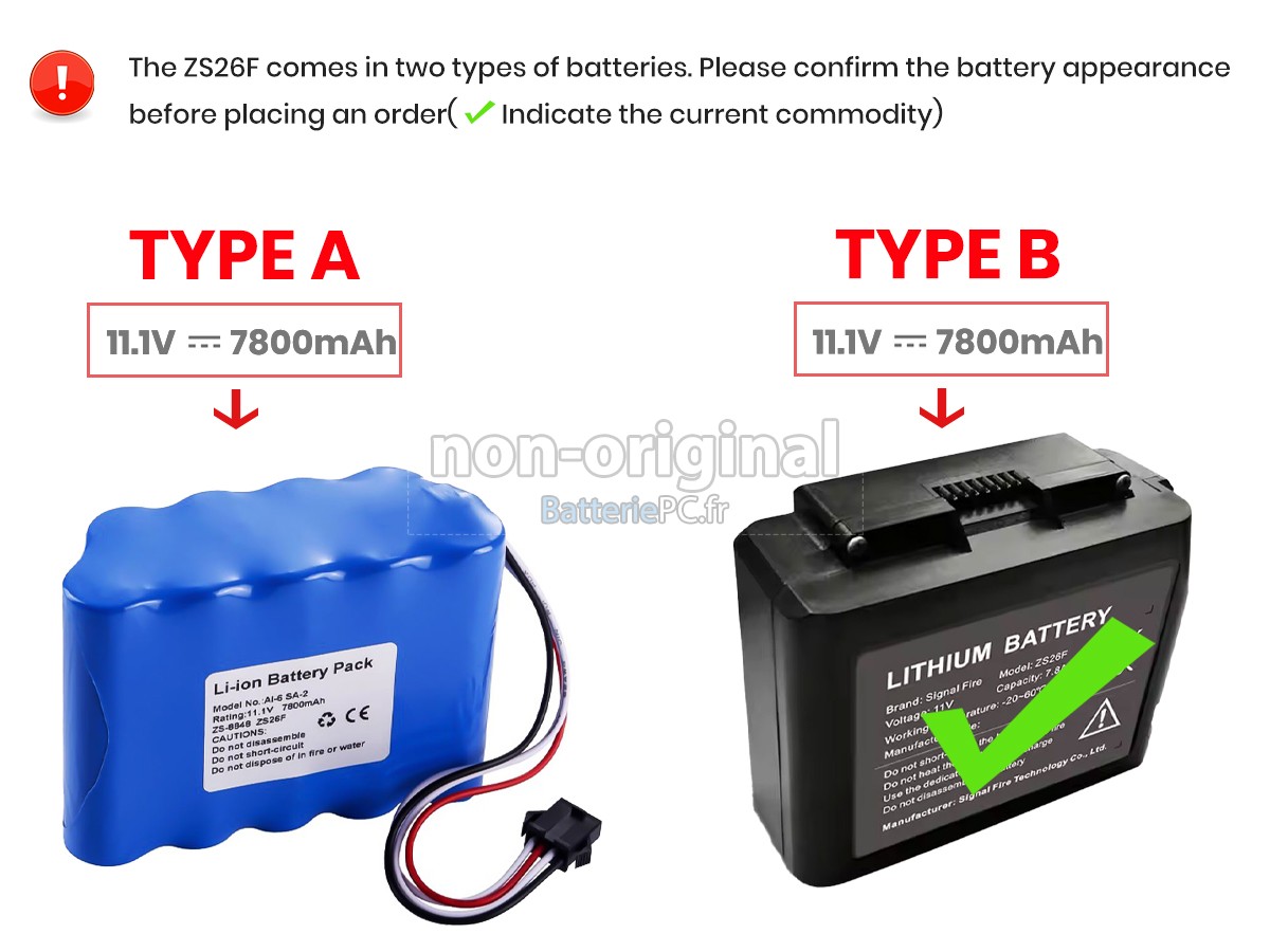 batterie pour Signal Fire ZS26F