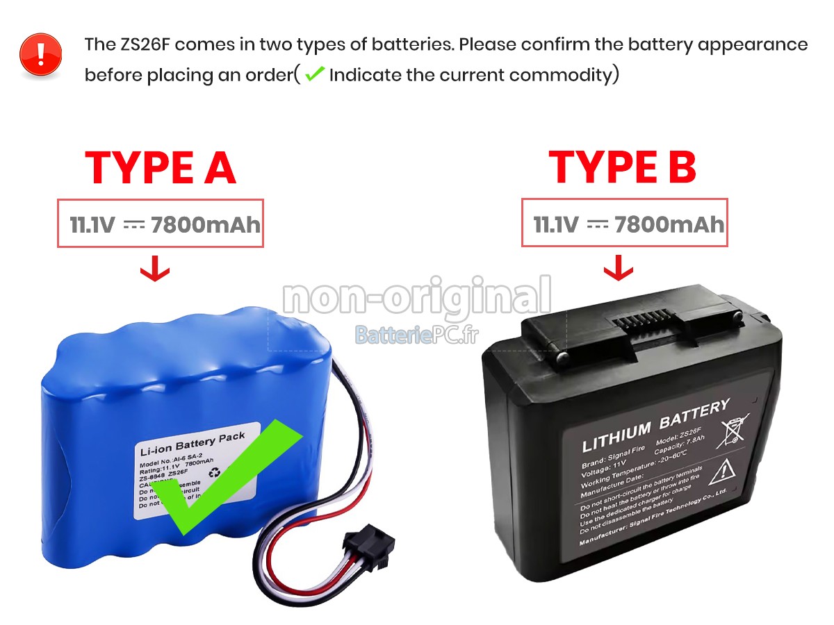 batterie pour Signal Fire ZS26F