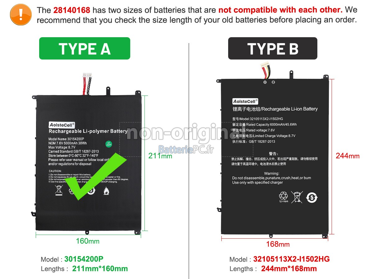 batterie pour Teclast F15S