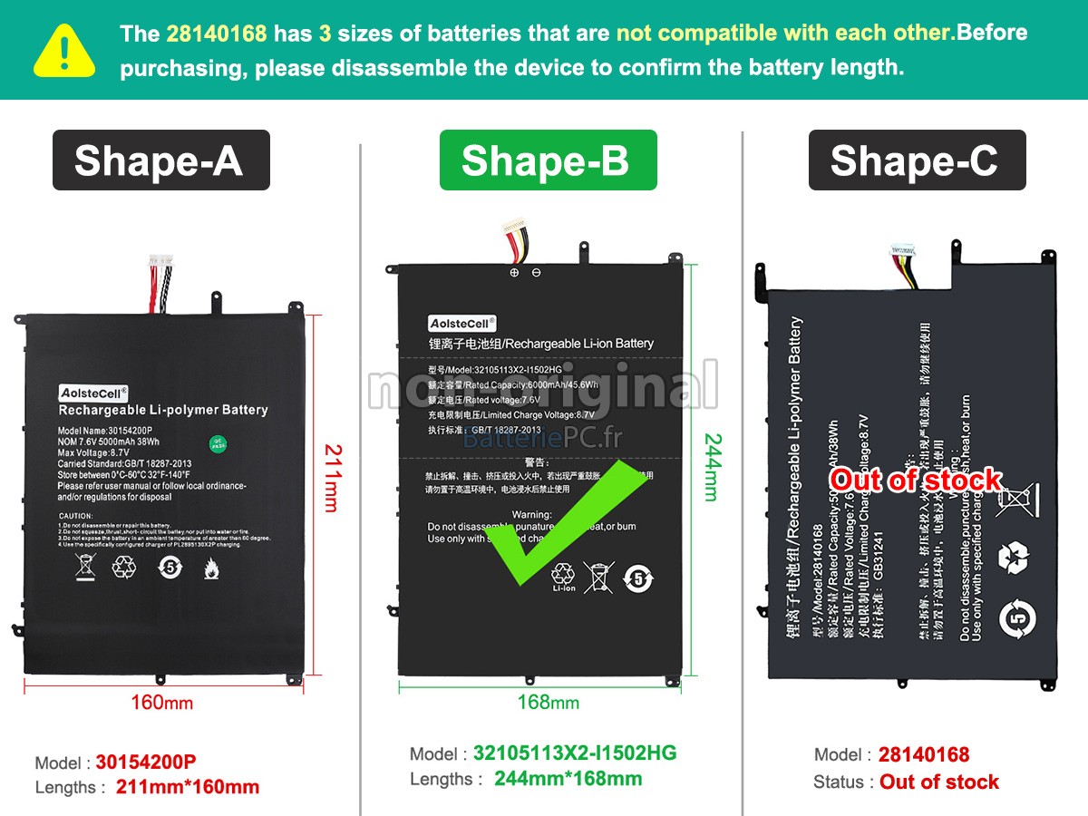 batterie pour Teclast F15S