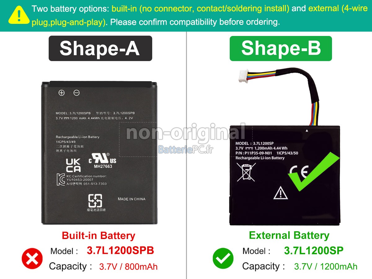 batterie pour Texas Instruments 3.7L1200SP